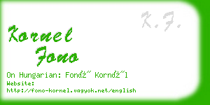 kornel fono business card